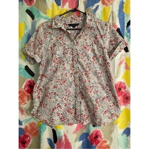 Floral short sleeve button down